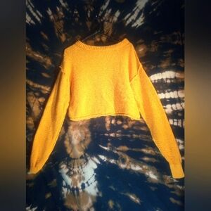 Free People Orange Sherbet Knit Sweater
